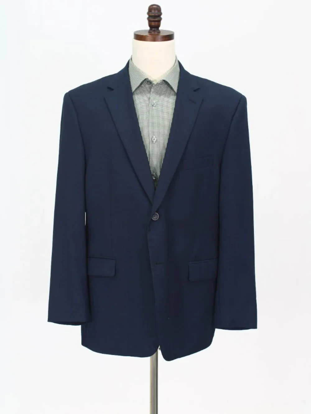 Pronto Uomo 46R 40x30 Navy Full Suit 2-Button Solid R965